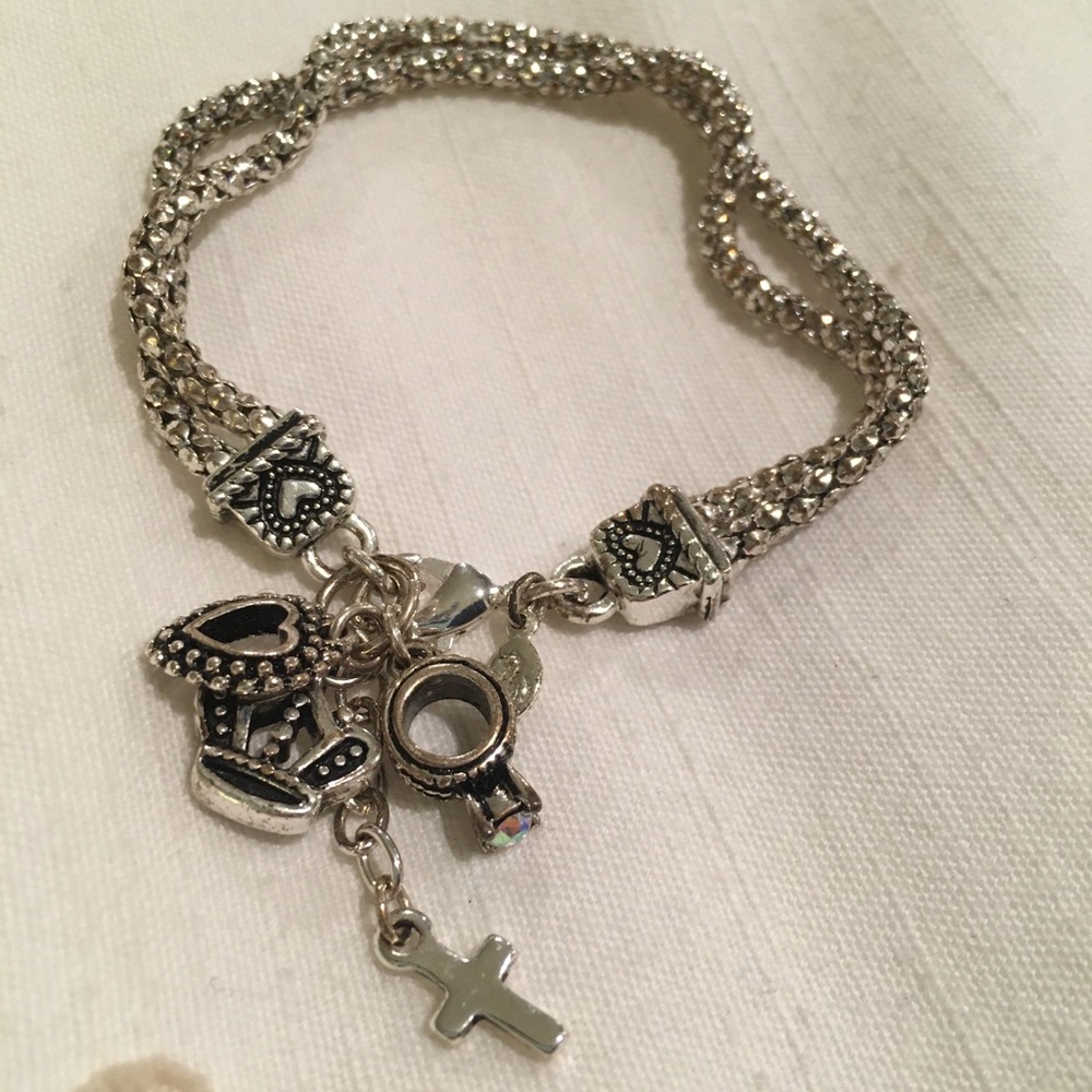 Silver charm bracelet